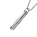 Collar de respiración de acero inoxidable plateado con detalle de anillo mate - Color acero