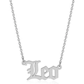 Collier signe Lion vintage en argent avec lettres gothiques et chaîne à mailles O - Lion-Argent