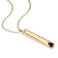 Collar de respiración dorado pulido con colgante de silbato cilíndrico y cadena fina - Estilo Minimalista Pulido / Dorado