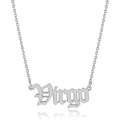 Collier avec pendentif signe zodiaque Vierge en acier inoxydable style gothique - Vierge-Argent