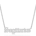 Collier Sagittaire argenté avec pendentif en police gothique et chaîne délicate - Sagittaire-Argent