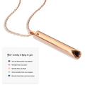 Collar de respiración consciente en oro rosa con colgante cilíndrico de meditación relajante - Oro Rosa con Tarjeta de Inspiración / Rosa oro