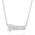 Collier signe du zodiaque Poissons en acier inoxydable argenté au style gothique - Poissons-Argent
