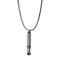 Collar de bolas en acero gris oscuro con colgante para respiración y meditación - Estilo Forma de Arco / Negro