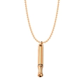Collar de respiración consciente con colgante cilíndrico de acero en oro rosa - Estilo Forma de Arco / Rosa oro