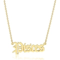 Collier zodiaque doré avec pendentif Poissons en écriture gothique sur chaîne fine - Poissons-Or