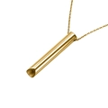 Colgante de silbato cilíndrico dorado minimalista de acero para respiración consciente - Dorado - (Pulido Fino)