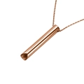 Collar de acero inoxidable oro rosa para respiración consciente con colgante fino - Oro Rosa - (Pulido Fino)