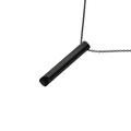 Colgante silbato de respiración en acero inoxidable negro mate con cadena fina - Negro - (Pulido Fino)