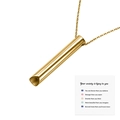 Collar de respiración de acero dorado con tarjeta para mindfulness y el estrés - Dorado - (Pulido Fino) + Tarjeta
