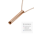 Collar de silbato de respiración en oro rosa con tarjeta motivacional en fondo blanco - Oro Rosa - (Pulido Fino) + Tarjeta
