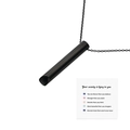 Collar de silbato negro mate para meditación y ansiedad con tarjeta de ánimo - Negro - (Pulido Fino) + Tarjeta