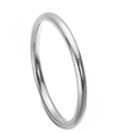 Anillo apilable minimalista de acero titanio plateado pulido con acabado de espejo - Talla 4 / Banda Pulida Plata