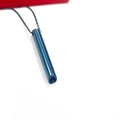 Colgante silbato de meditación en acero inoxidable azul pulido con cadena fina cruzada - Azul - Pulido Fino