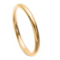 Bague en acier inoxydable doré poli au design minimaliste classique à arc rond - Anneau Poli Or