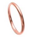 Bague fine minimaliste empilable en acier titane avec finition or rose poli pour femme - Anneau Poli Or Rose