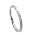 Bague minimaliste en acier inoxydable argenté givré avec une finition sablée scintillante - Anneau Givré Argent