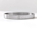 Silver zodiac heart sutra cuff bracelet with detailed Buddha relief carving - Silver-Akasagarbha (Ox/Tiger)