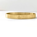 Golden stainless steel heart sutra cuff bracelet with traditional Chinese engraving - Gold-Thousand-Hand Avalokitesvara (Rat)