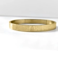 Golden stainless steel zodiac bangle featuring Buddhist heart sutra engraving - Gold-Vairocana (Goat/Monkey)