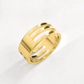 Minimalistisches goldenes DIY Biegering-Öffner-Werkzeug mit drei parallelen Metallbändern - 17mm / Gold