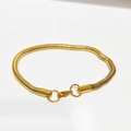Pulsera de cadena de serpiente dorada para hombre con cierre de langosta y acabado pulido - 19cm / Cadena de serpiente redonda / Dorado