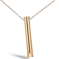 Collar de respiración consciente en acero inoxidable oro rosa con colgante de silbato - Tubo Pulido / Dorado