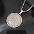 Silver Buddha pendant necklace with sparkling crystal inlay on heavy box chain - Amitabha - Pig/Dog / Steel