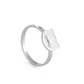 Minimalist silver stainless steel ring featuring a cutout cat face with whiskers - US 6 / Steel