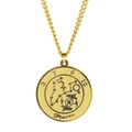 Collier signe astrologique Poissons en acier inoxydable doré avec pendentif constellation - Poissons / Or