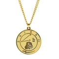 Collier doré en acier inoxydable avec pendentif circulaire signe du zodiaque Verseau - Verseau / Or