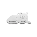 Pendentif chat en acier inoxydable poli avec gravures détaillées et anneau de fixation - Acier