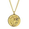 Collier en acier titane doré avec chaîne torsadée et pendentif gravé signe Gémeaux - Gémeaux / Or