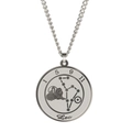 Collier signe Lion en argent mat avec pendentif gravé de la constellation et du lion - Lion / Acier
