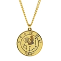 Collier pendentif Vierge en acier inoxydable doré avec gravure de carte céleste - Vierge / Or