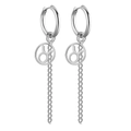 Boucles d'oreilles argentées en acier inoxydable avec chaîne et pendentif signe Taureau - Argent-Taureau
