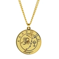 Collier avec pendentif Scorpion en or poli, gravure de constellation et design de pièce - Scorpion / Or