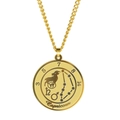 Collier zodiaque Capricorne en acier inoxydable doré avec numéros de chance - Capricorne / Or