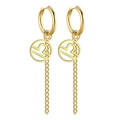 Boucles d'oreilles Balance dorées avec pendentif ajouré et longues chaînes à pompons - Or-Balance