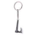 Llavero de hacha vikinga vintage con nudos celticos en plata antigua oscura - Plata Antigua