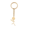 Simpatico portachiavi color oro con omino stilizzato in acciaio inossidabile - Oro