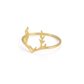 Minimalistischer Rentiergeweih-Ring aus Edelstahl mit poliertem Gold-Finish - US 6 / Gold