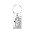 Porte-clés en acier inoxydable argenté avec pendentif vintage Tarot La Papesse - Acier-La Grande Prêtresse