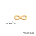 Detail view of 18K gold plated infinity pendant showing 12x4.9mm size and 0.2g weight - Infinity Symbol / Gold