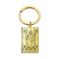 Porte-clés vintage en acier inoxydable doré avec motif Tarot Le Hiérophante - Or-Le Hiérophante