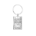 Porte-clés vintage en acier inoxydable avec motif de carte de tarot Les Amoureux argenté - Acier-Les Amants