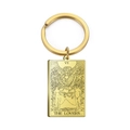 Porte-clés doré en acier inoxydable avec gravure de la carte de tarot les Amants - Or-Les Amants