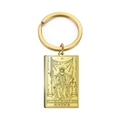 Porte-clés tarot doré en acier inoxydable avec motif gravé de la carte Justice XI - Or-La Justice