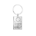 Porte-clés en acier inoxydable argenté avec gravure tarot de La Lune XVIII - Acier-La Lune
