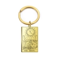 Porte-clés tarot doré en acier inoxydable avec gravure La Lune et finition polie miroir - Or-La Lune